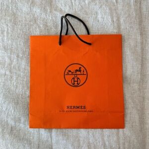 Hermes Orange Shopping Bag Authentic Empty